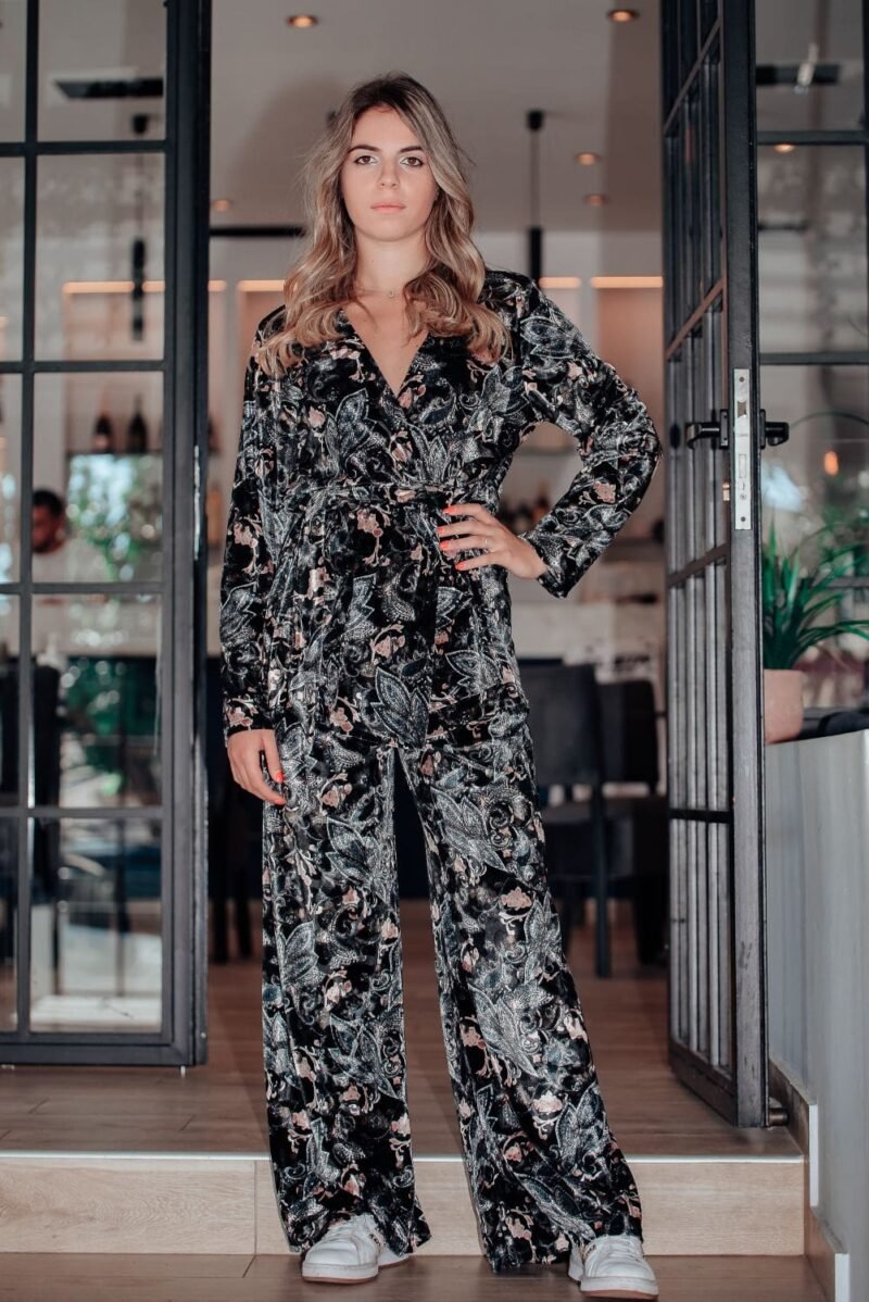Βελούδινο Twin Set με Σχέδιο