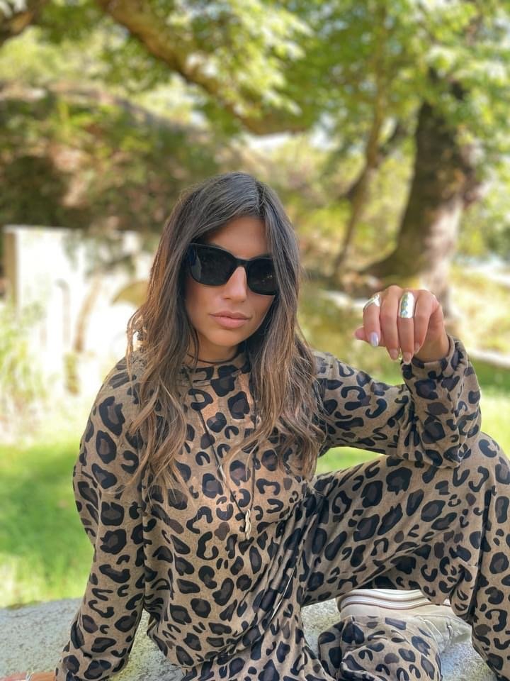 Παντελόνα Πλεκτή Λεοπάρ Prive