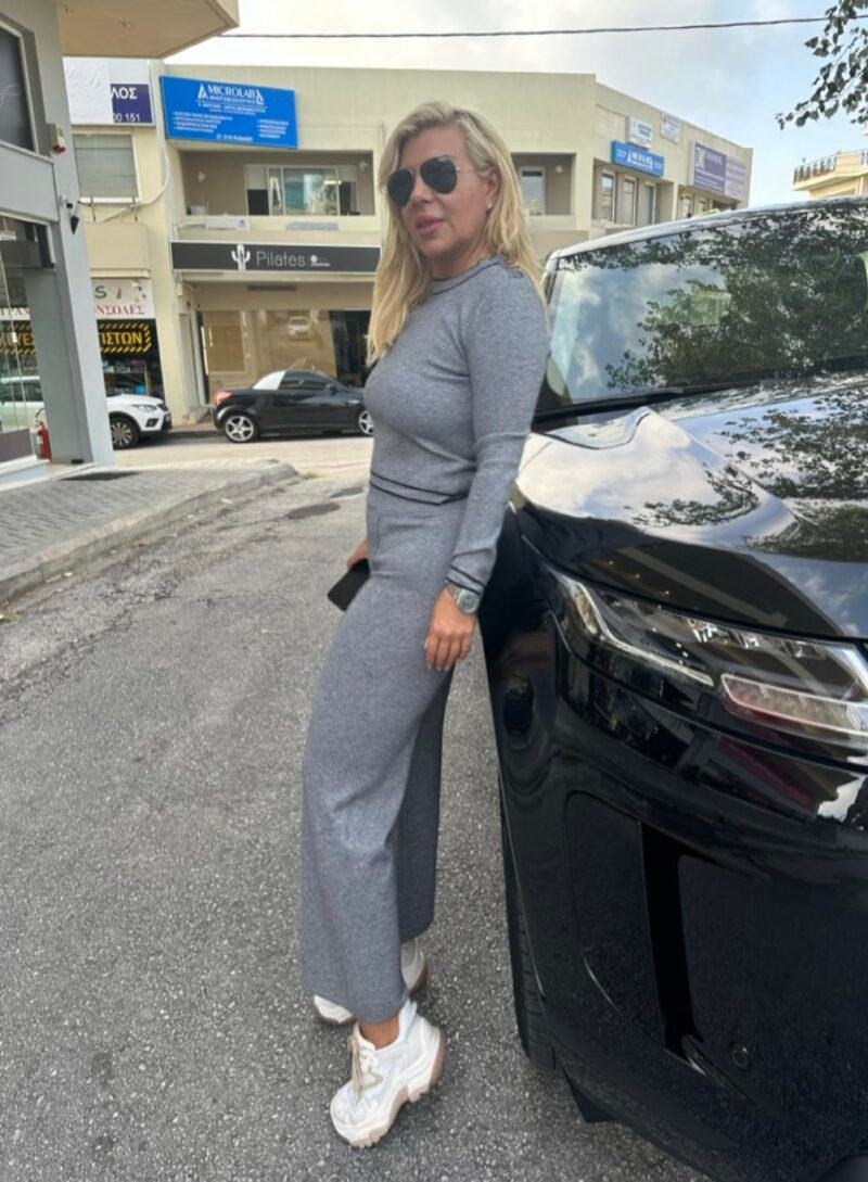 Σετ Πλεκτή Φόρμα με Χρυσά Κουμπιά - Διάφορα Χρώματα