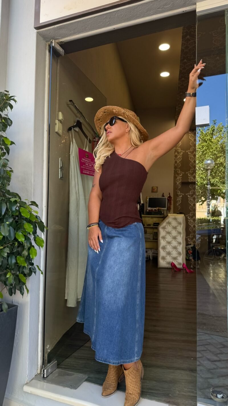 Denim Midi Φούστα