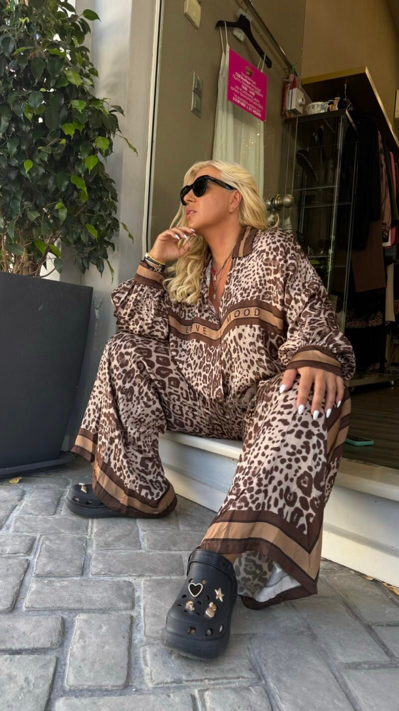 Σατέν Σετ με Animal Print