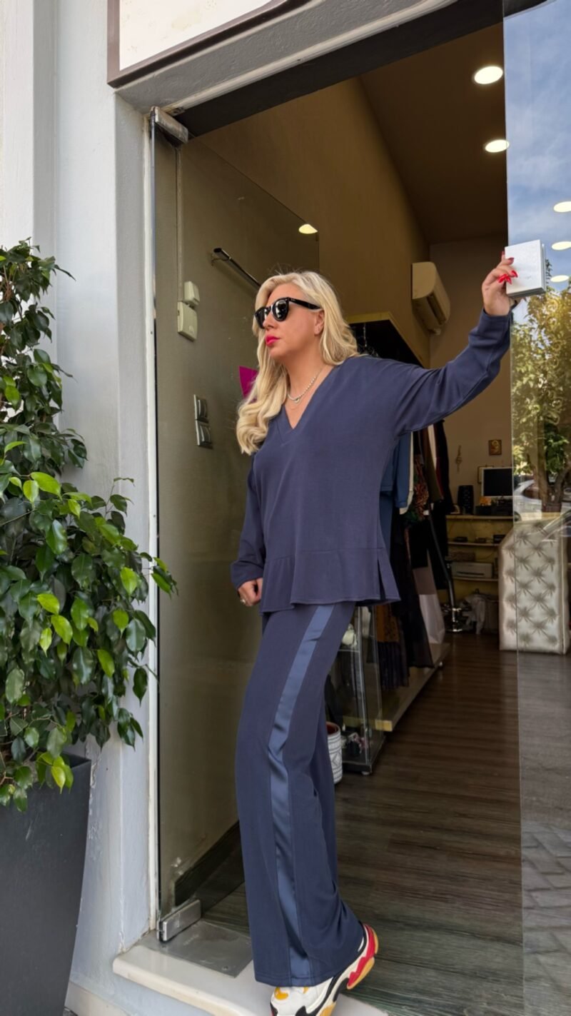 Σετ Tunic & Παντελόνα με Πλαϊνή Σατέν Ρίγα