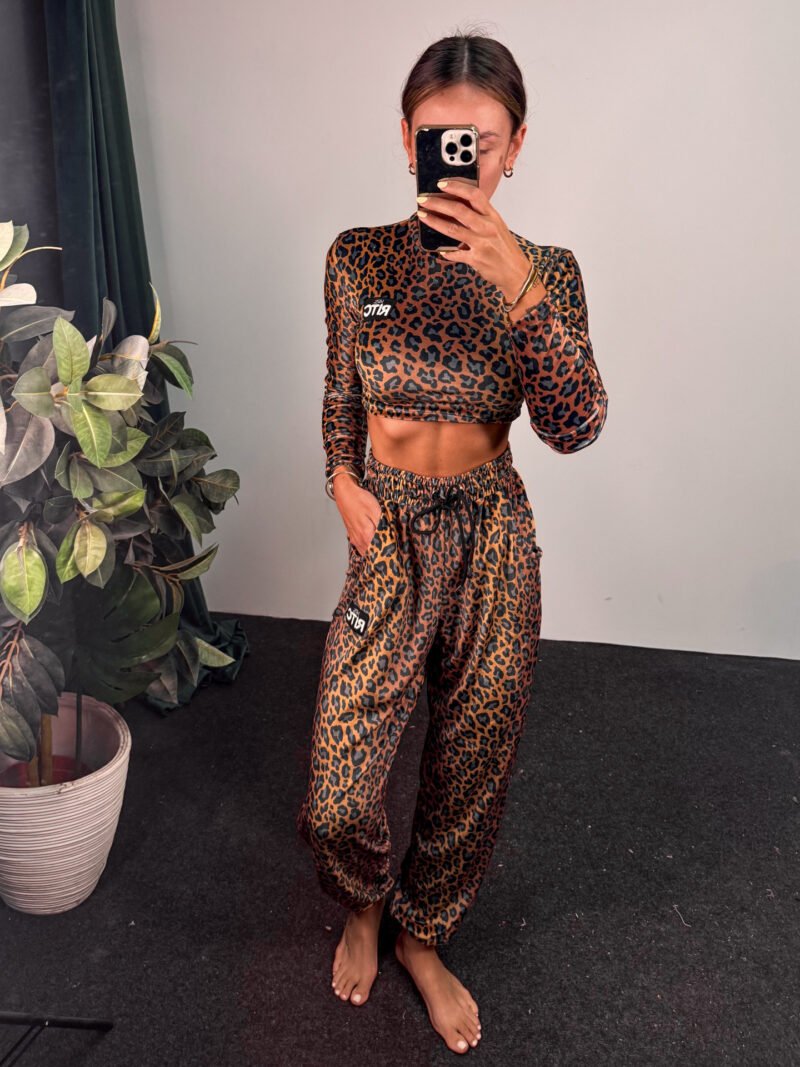 Βελουτέ Σετ Nina Golden Brown Leopard Print